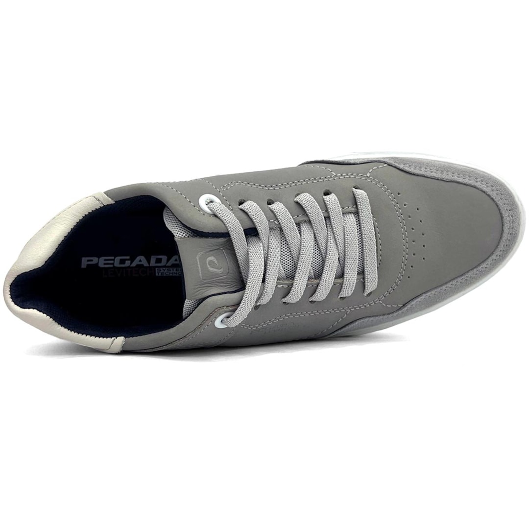 Tênis Pegada Casual Em Couro 111903 Silver