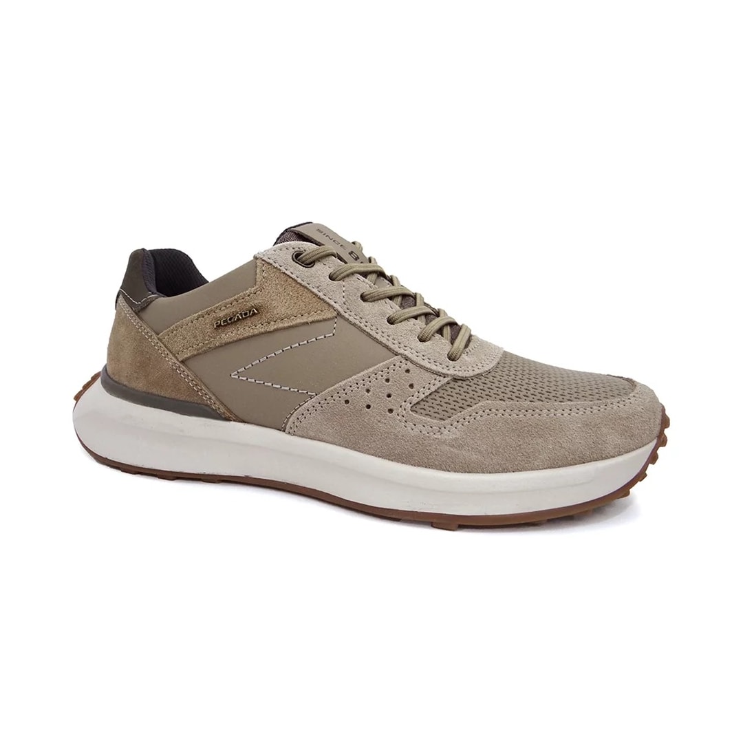 Tênis Pegada Casual Masculino Em Couro 110701 Areia/Mascavo Tênis Pegada Casual Masculino Em Couro 110701 Areia/Mascavo