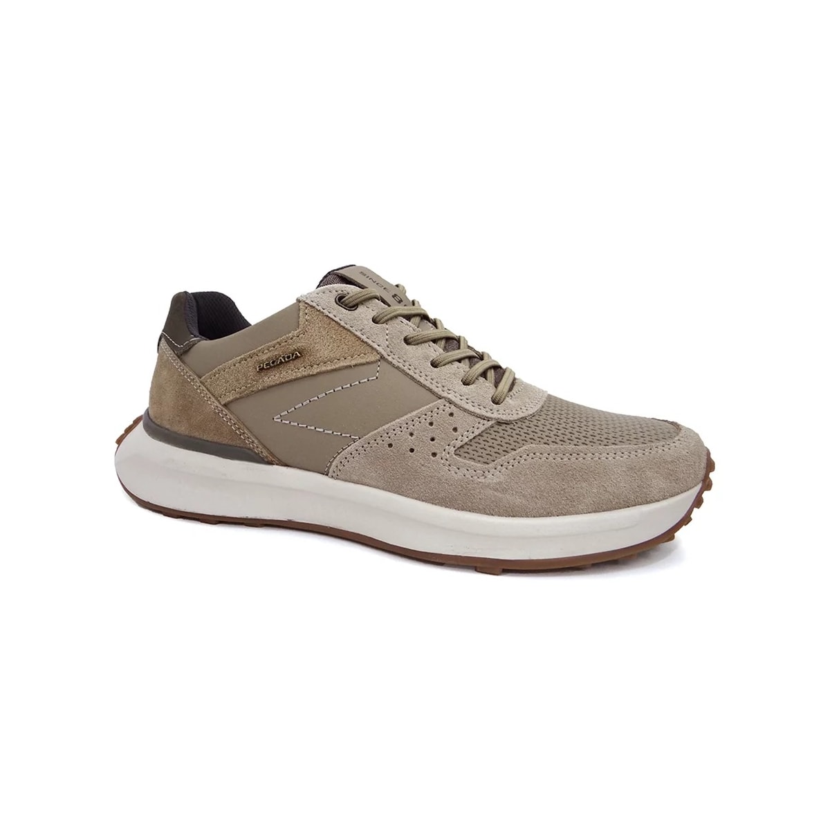 Tênis Pegada Casual Masculino Em Couro 110701 Areia/Mascavo Tênis Pegada Casual Masculino Em Couro 110701 Areia/Mascavo