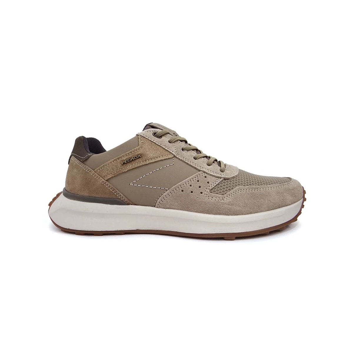 Tênis Pegada Casual Masculino Em Couro 110701 Areia/Mascavo Tênis Pegada Casual Masculino Em Couro 110701 Areia/Mascavo