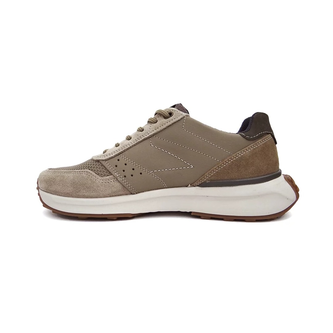 Tênis Pegada Casual Masculino Em Couro 110701 Areia/Mascavo