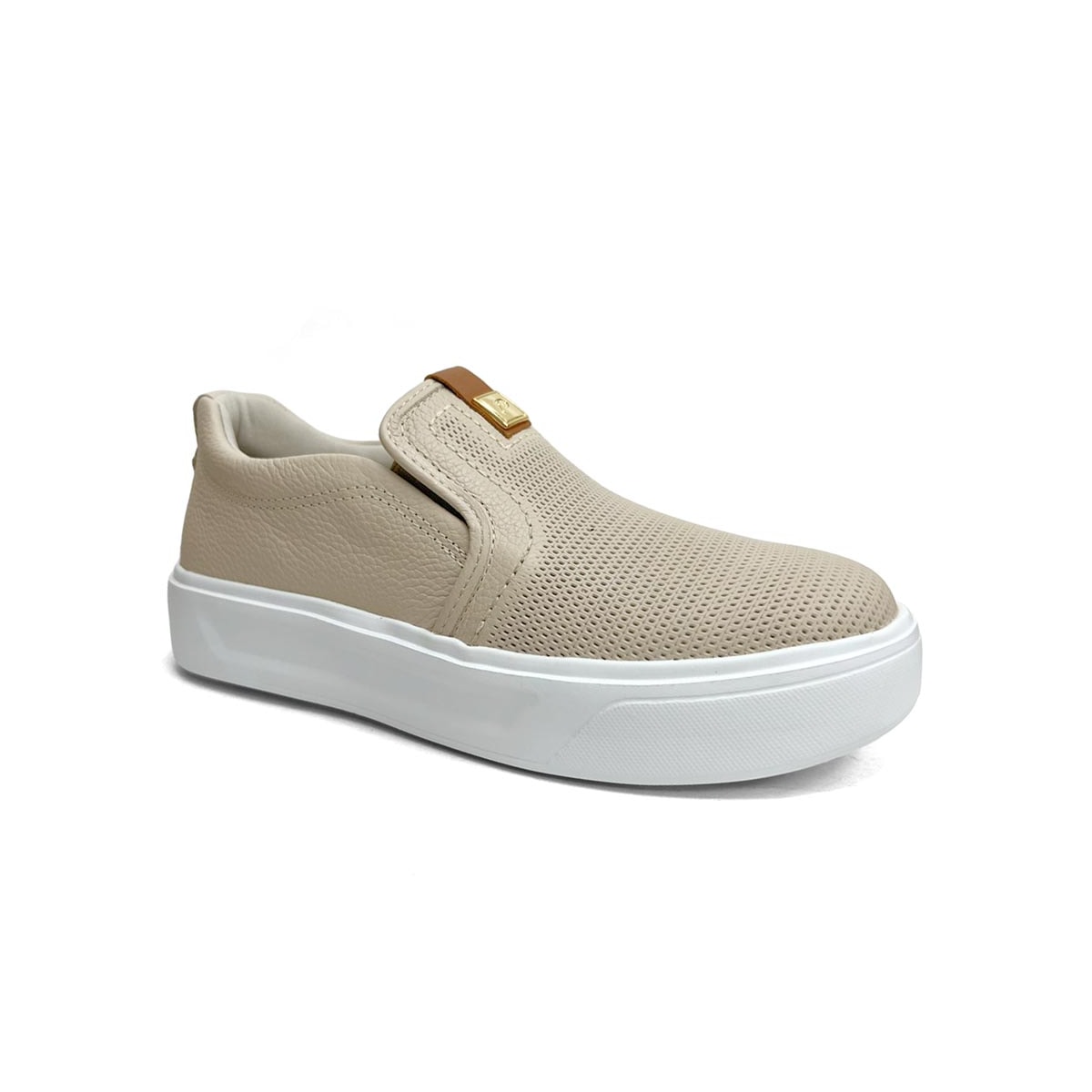 Tênis Pegada Feminino Casual De Couro 211210 Linho
