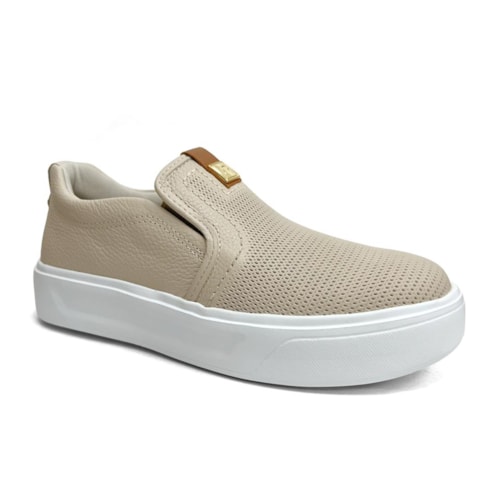 Tênis Pegada Feminino Casual De Couro 211210 Linho