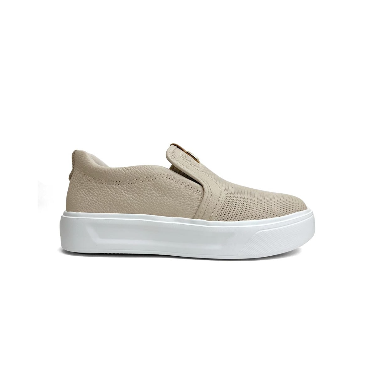 Tênis Pegada Feminino Casual De Couro 211210 Linho