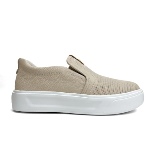 Detalhe - Tênis Pegada Feminino Casual De Couro 211210 Linho