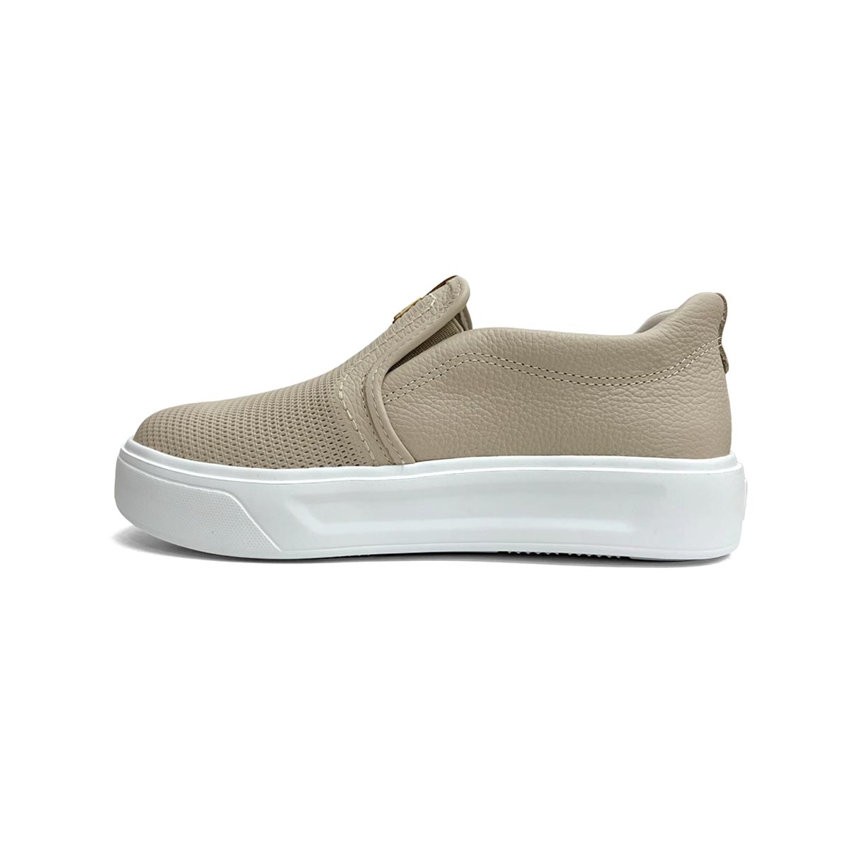 Tênis Pegada Feminino Casual De Couro 211210 Linho