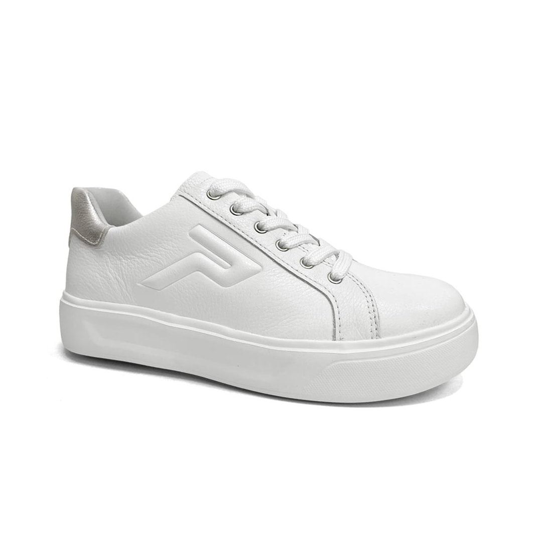 Tênis Pegada Feminino Casual De Couro 211216 Branco