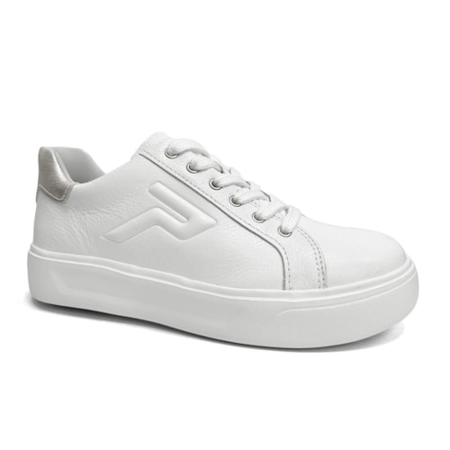 Tênis Pegada Feminino Casual De Couro 211216 Branco