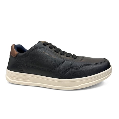Tênis Pegada Masculino Casual Couro 110301 Preto