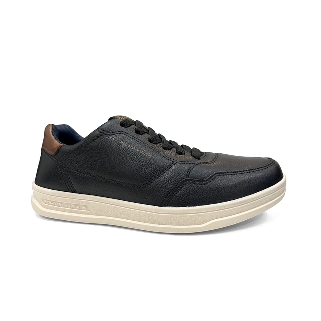 Tênis Pegada Masculino Casual Couro 110301 Preto Tênis Pegada Masculino Casual Couro 110301 Preto
