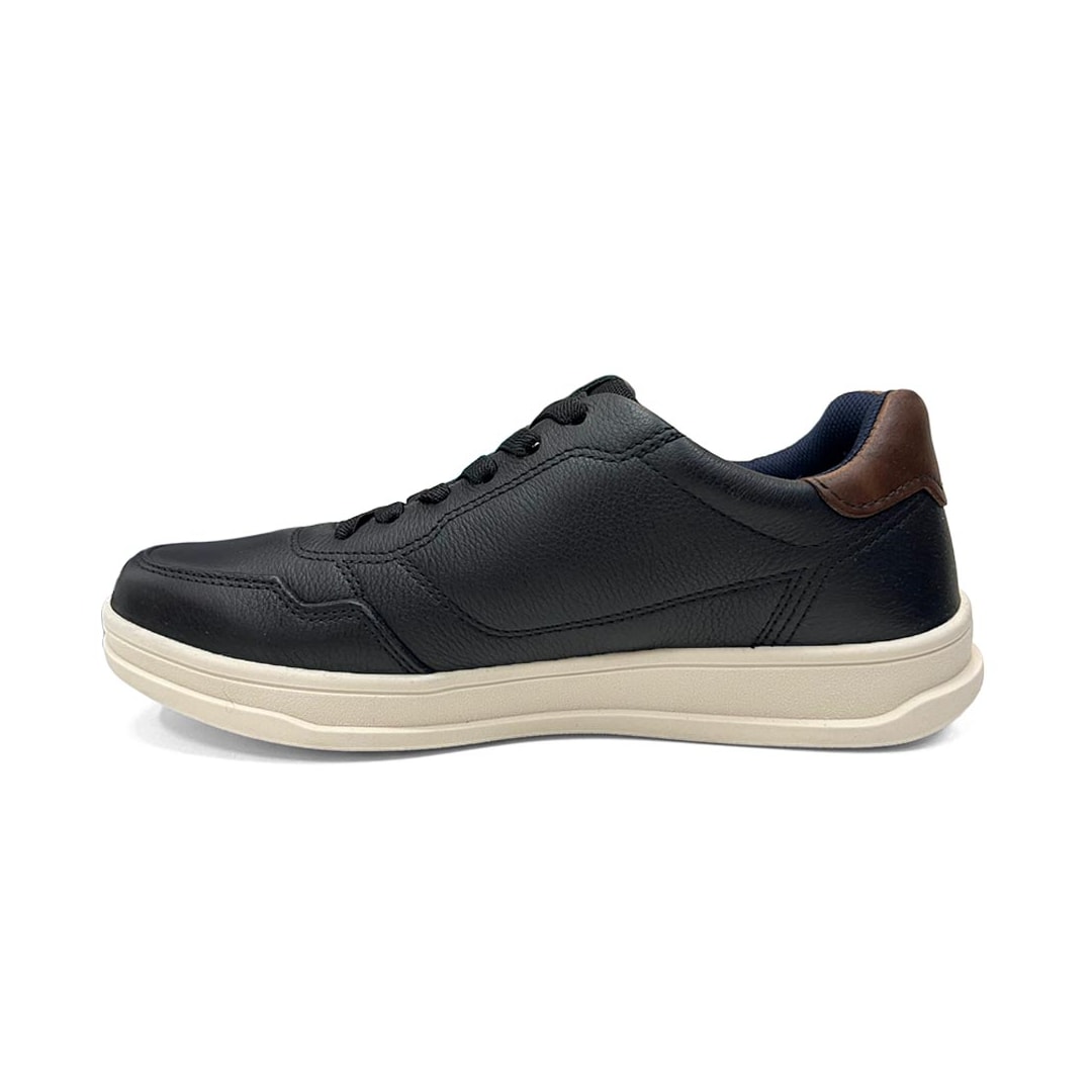 Tênis Pegada Masculino Casual Couro 110301 Preto