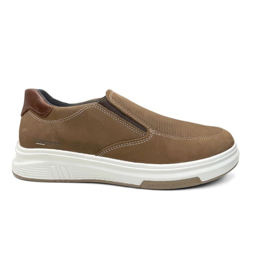 Detalhe - Tênis Pegada Masculino Casual Couro 112303 Mascavo