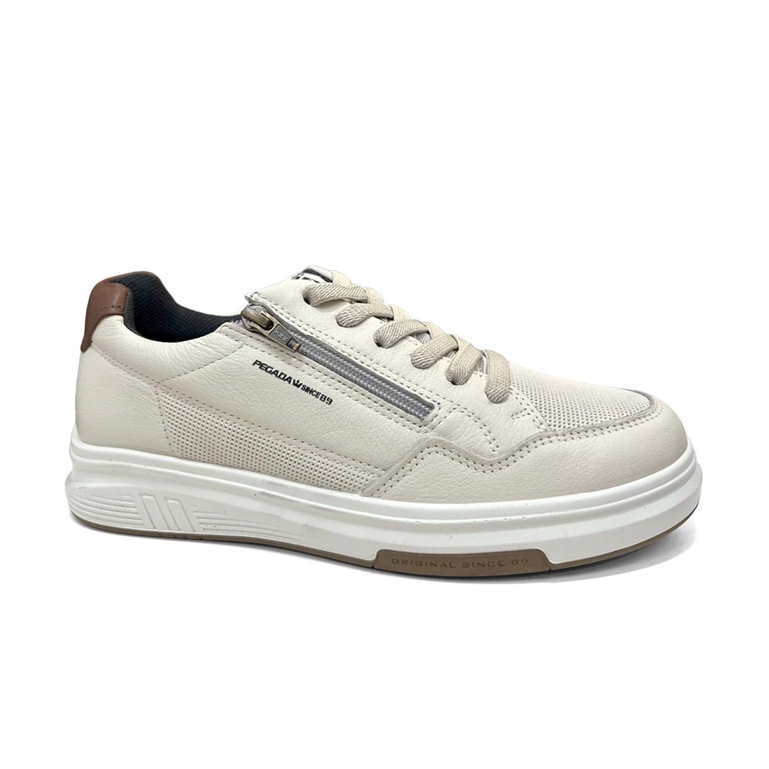 Tênis Pegada Masculino Casual Couro 112306 Milk