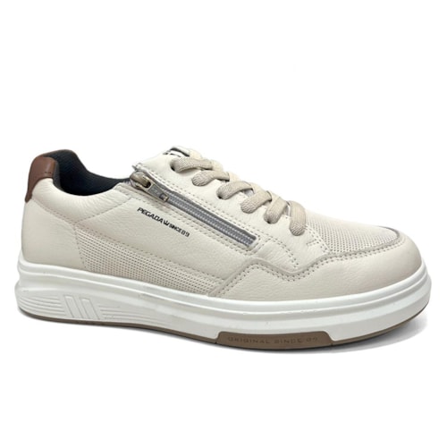 Tênis Pegada Masculino Casual Couro 112306 Milk