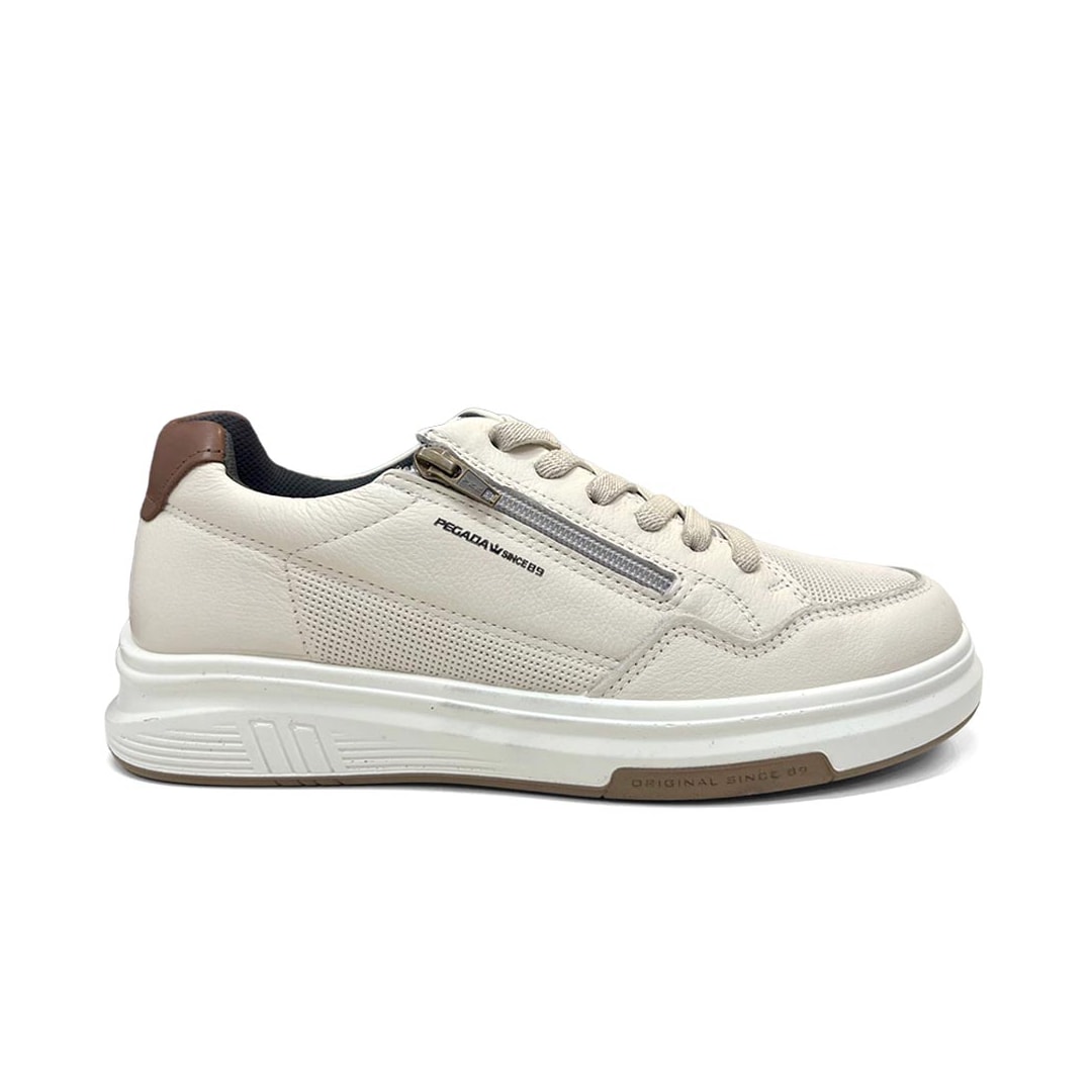 Tênis Pegada Masculino Casual Couro 112306 Milk