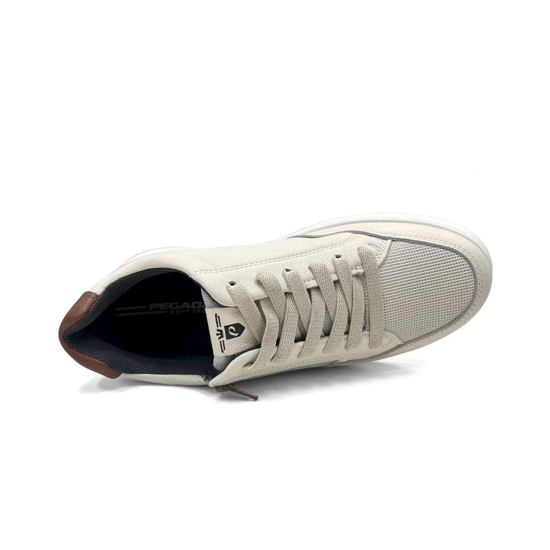 Tênis Pegada Masculino Casual Couro 112306 Milk