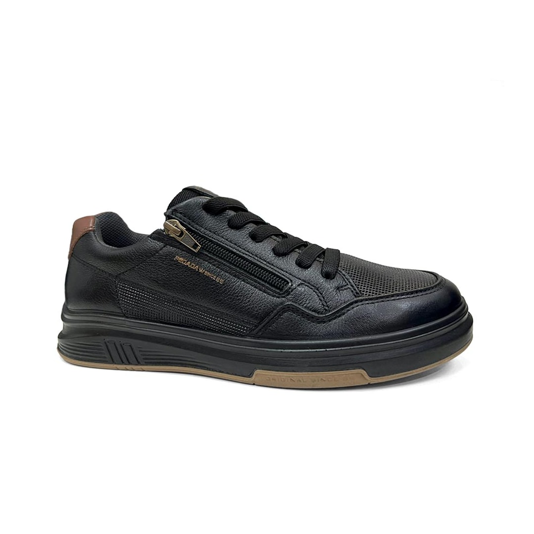 Tênis Pegada Masculino Casual Couro 112306 Preto