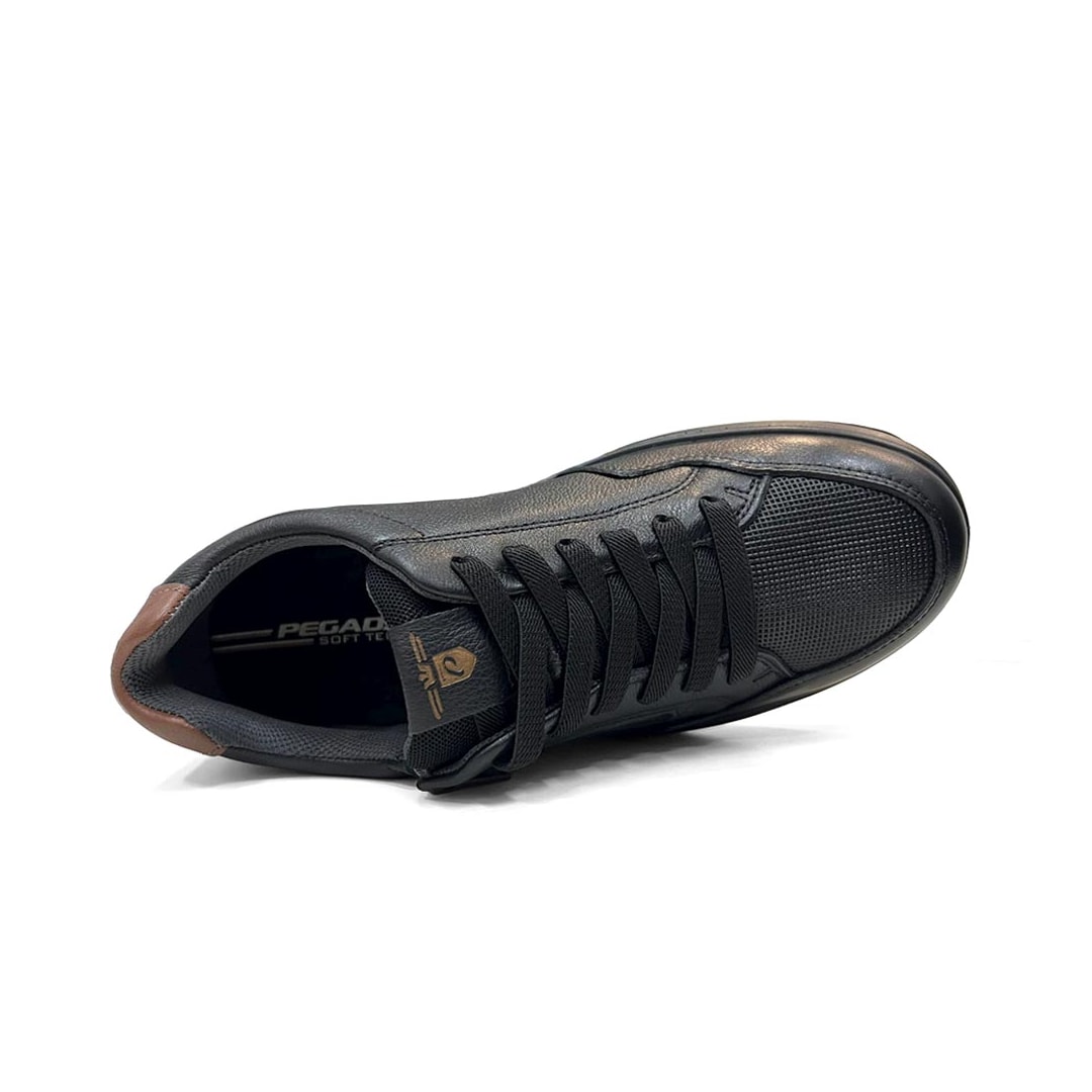 Tênis Pegada Masculino Casual Couro 112306 Preto