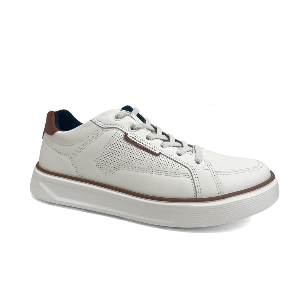 Tênis Pegada Masculino Casual Em Couro 110933 Branco Tênis Pegada Masculino Casual Em Couro 110933 Branco