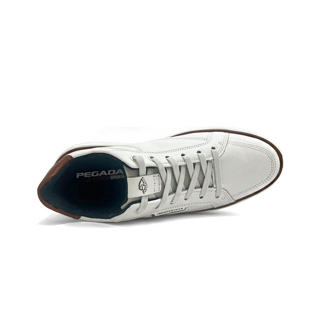 Tênis Pegada Masculino Casual Em Couro 110933 Branco Tênis Pegada Masculino Casual Em Couro 110933 Branco