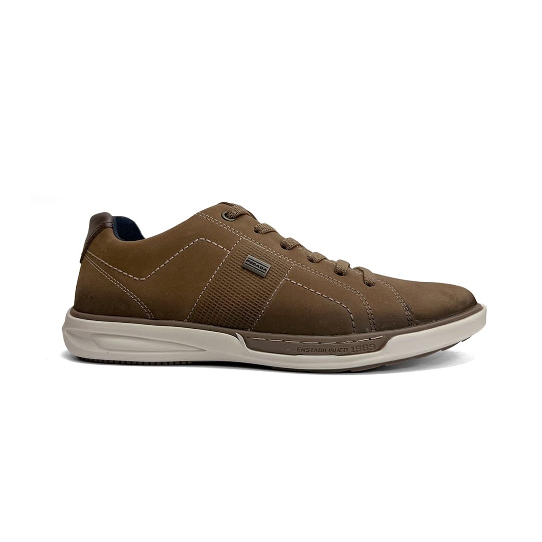 Tênis Pegada Masculino Casual Em Couro 111104 Mascavo