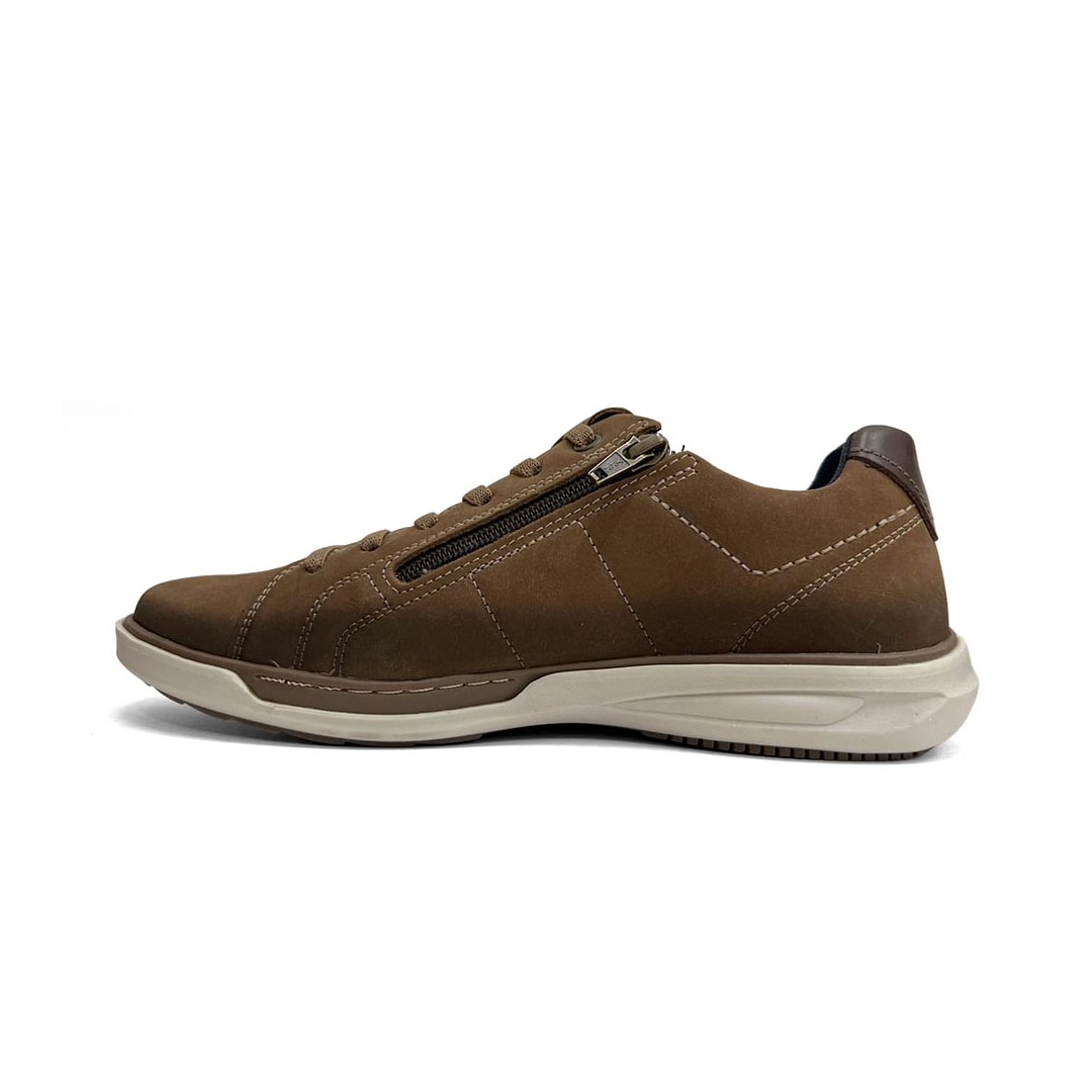 Tênis Pegada Masculino Casual Em Couro 111104 Mascavo