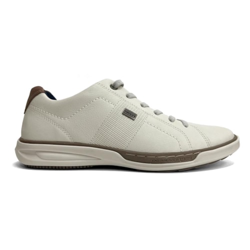 Detalhe - Tênis Pegada Masculino Casual Em Couro 111104 Milk