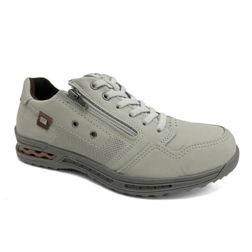 Tênis Pegada Masculino Casual Em Couro 111801 Gelo