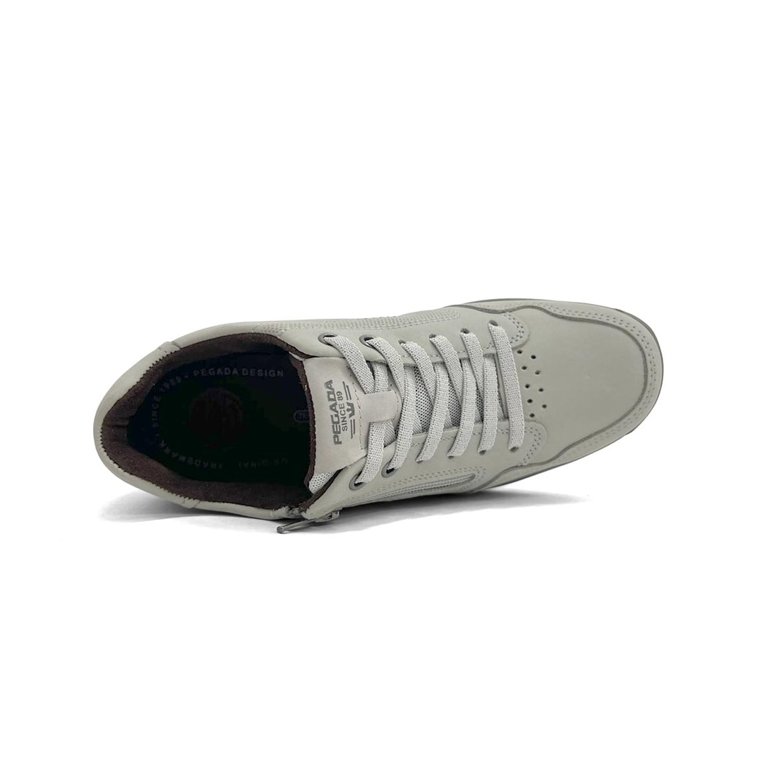 Tênis Pegada Masculino Casual Em Couro 111801 Gelo