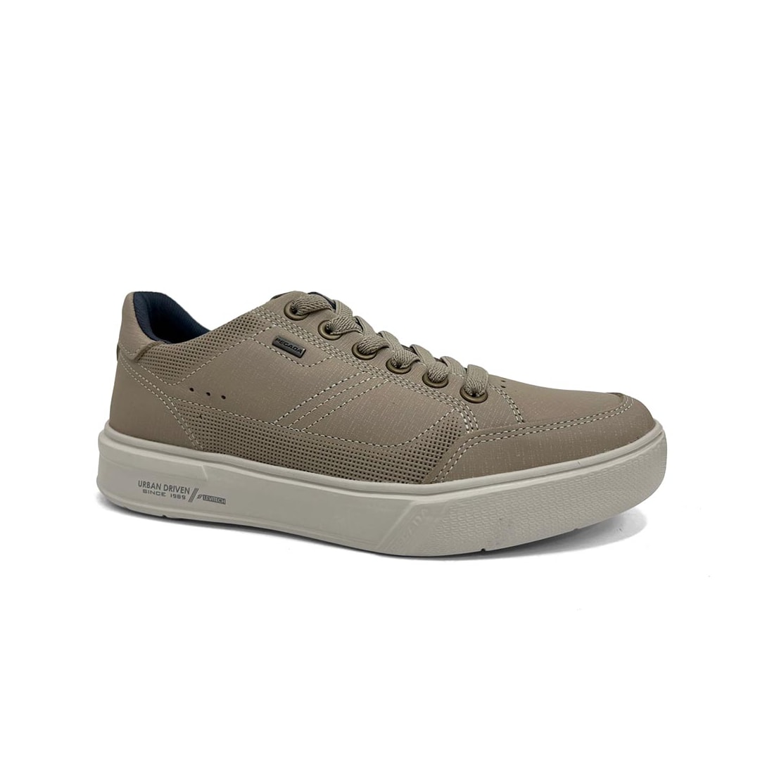 Tênis Pegada Masculino Casual Em Couro 111909 Jeans Areia