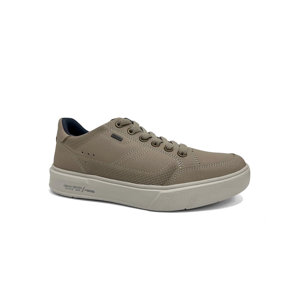 Tênis Pegada Masculino Casual Em Couro 111909 Jeans Areia Tênis Pegada Masculino Casual Em Couro 111909 Jeans Areia