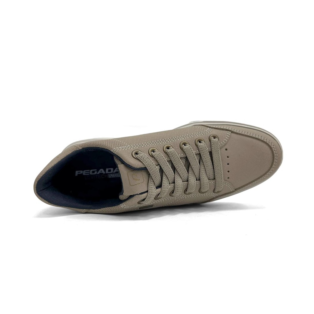 Tênis Pegada Masculino Casual Em Couro 111909 Jeans Areia
