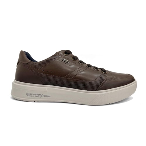 Detalhe - Tênis Pegada Masculino Casual Em Couro 111909 Tabaco