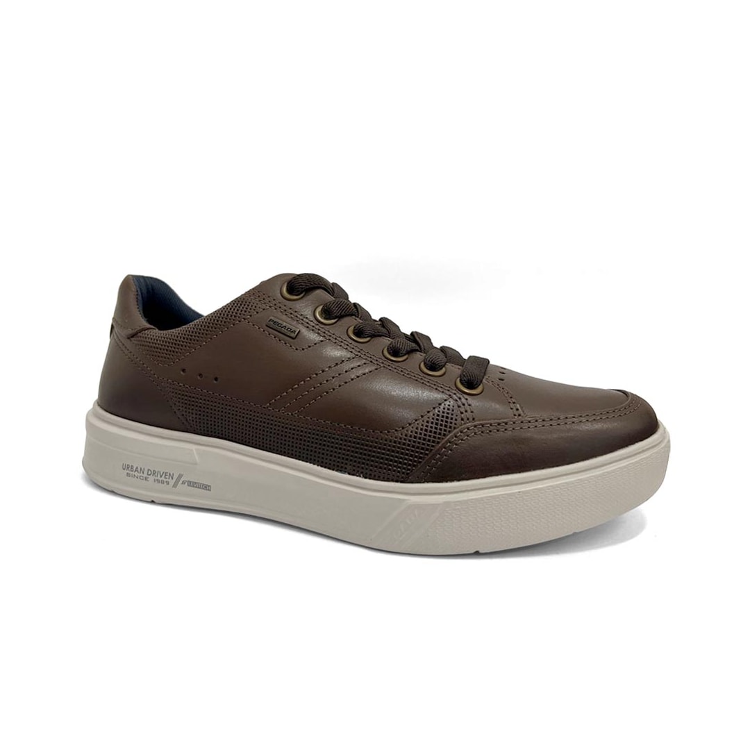 Tênis Pegada Masculino Casual Em Couro 111909 Tabaco