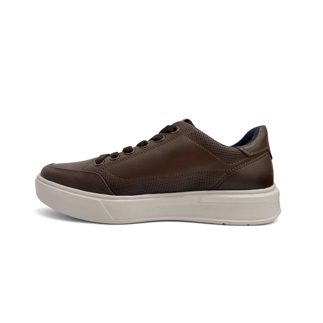 Tênis Pegada Masculino Casual Em Couro 111909 Tabaco