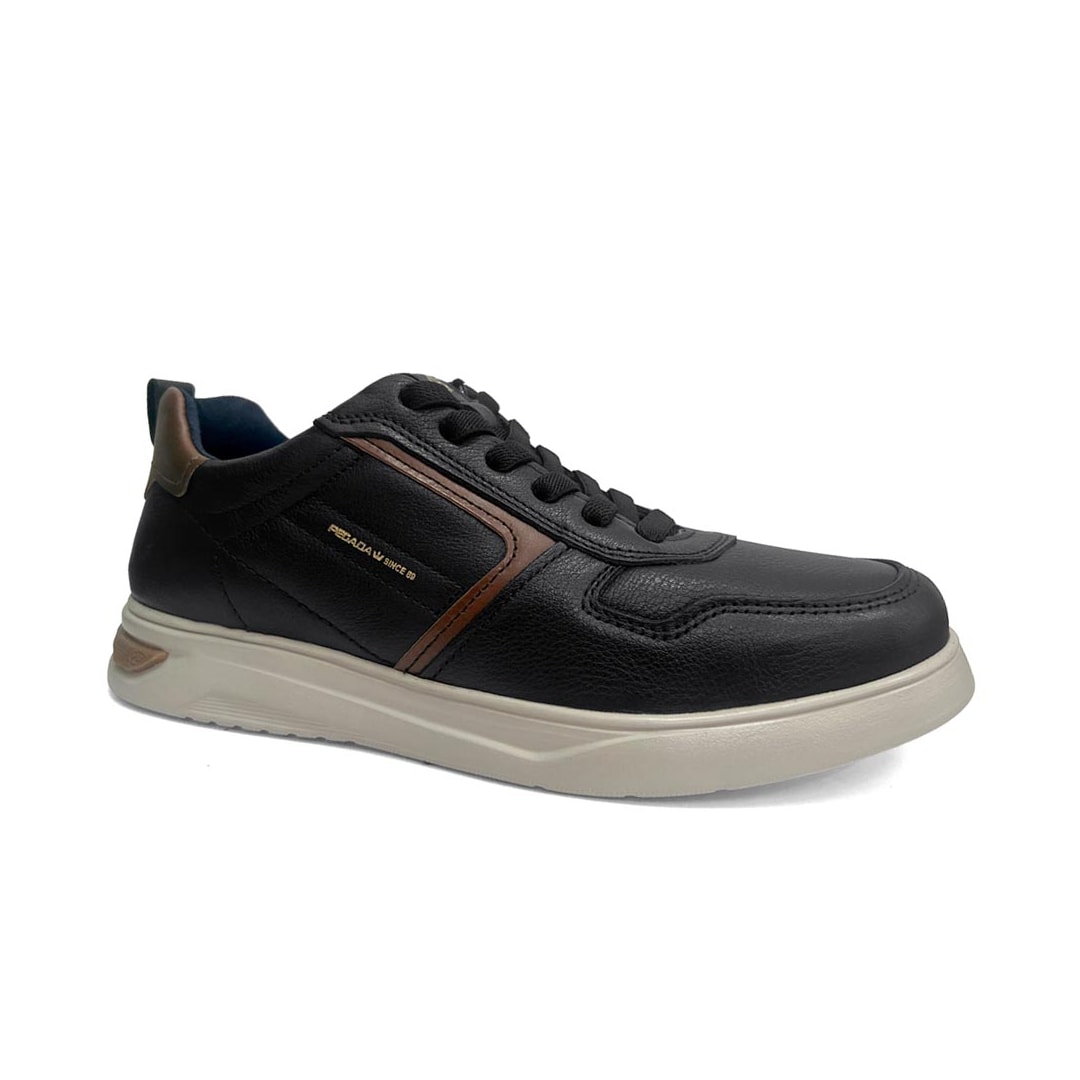 Tênis Pegada Masculino Casual Em Couro 112401 Preto