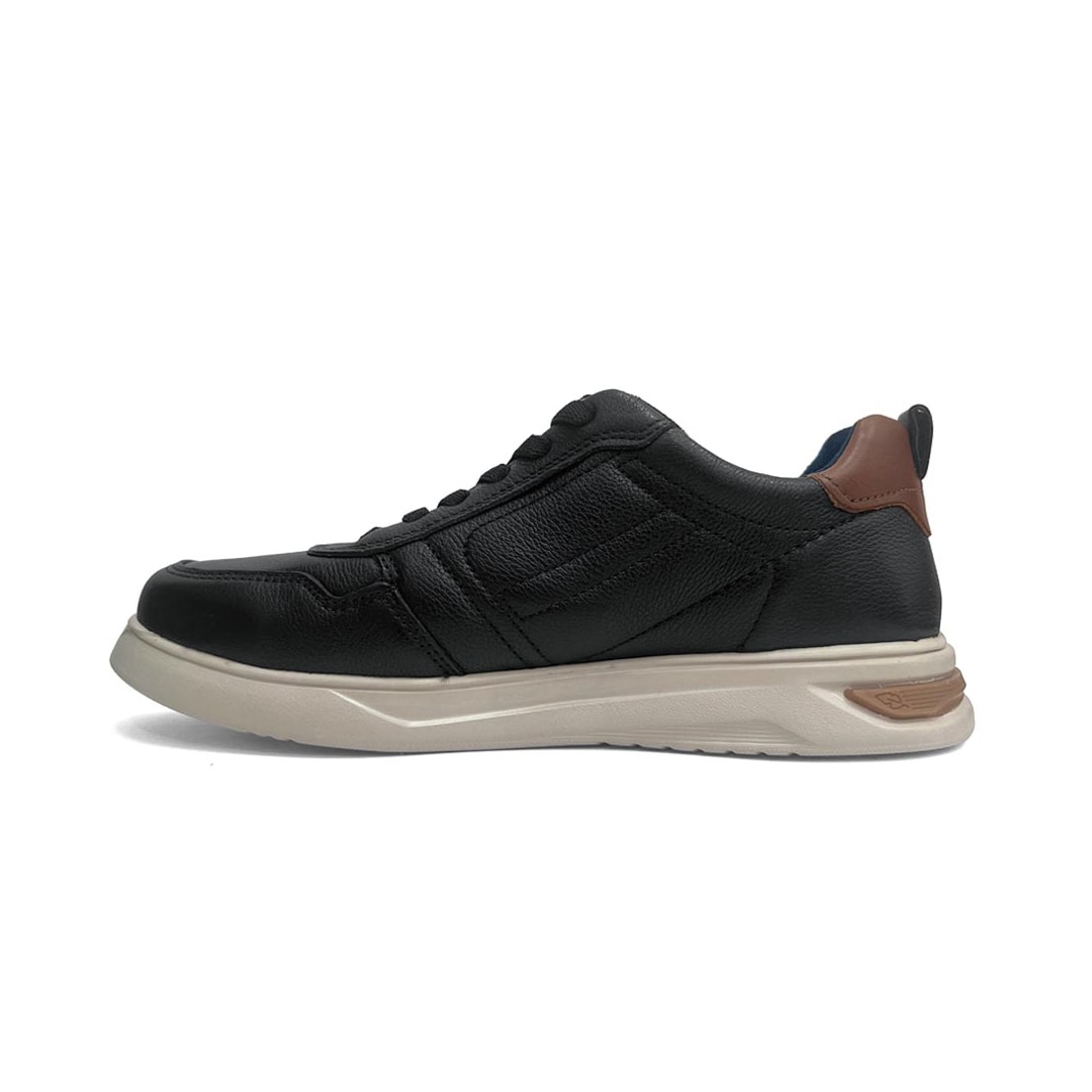 Tênis Pegada Masculino Casual Em Couro 112401 Preto