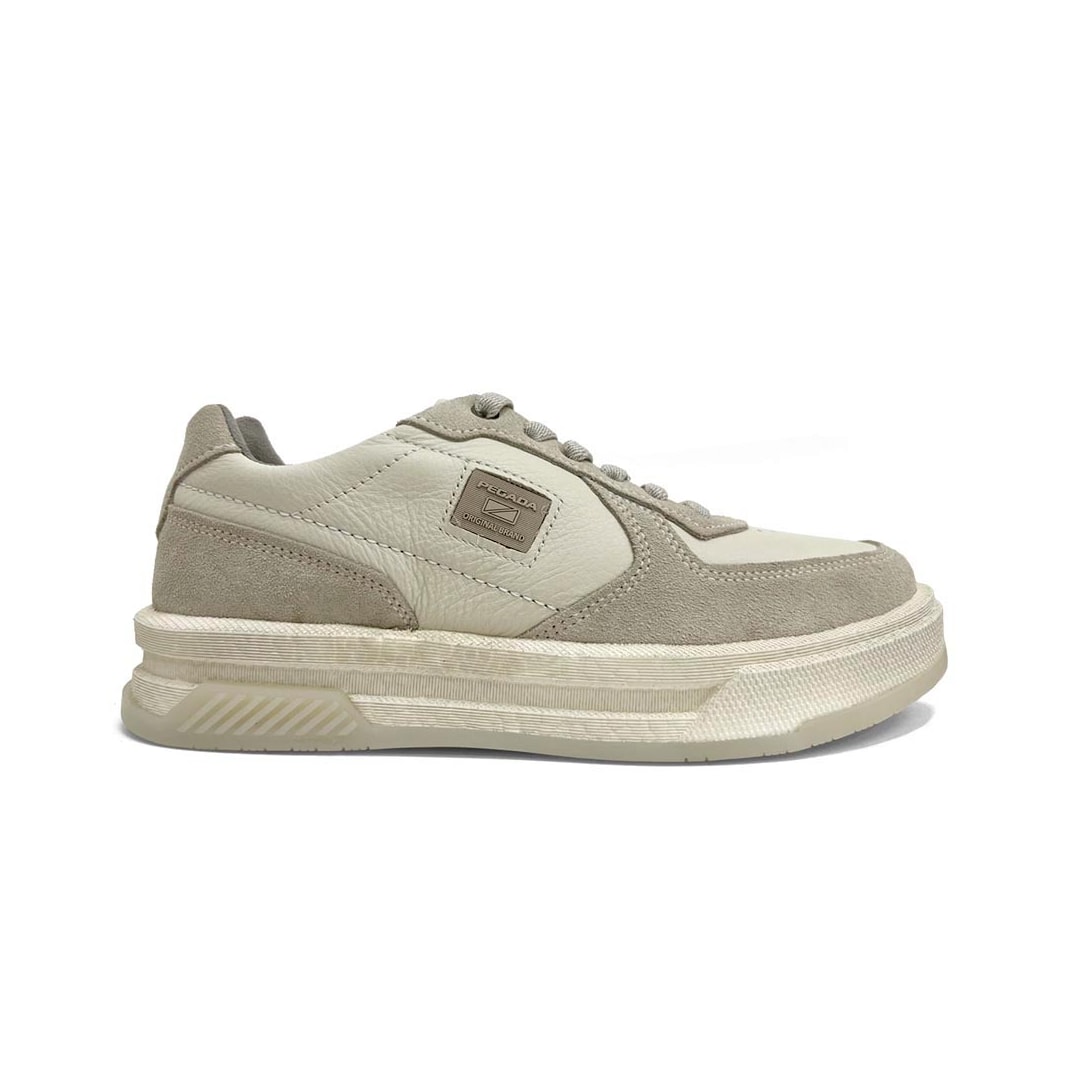 Tênis Pegada Masculino Casual Em Couro 112704 Nature