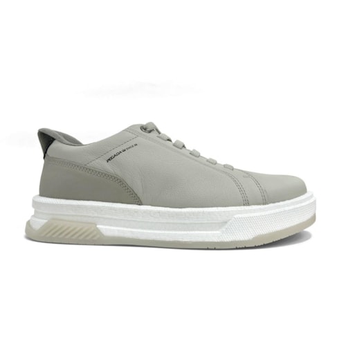 Detalhe - Tênis Pegada Masculino Casual Em Couro 112751 Nature
