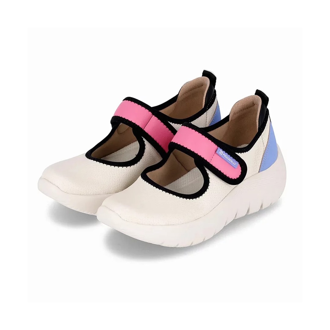Tênis Piccadilly Casual Conforto 936008 Off White/Hortensia
