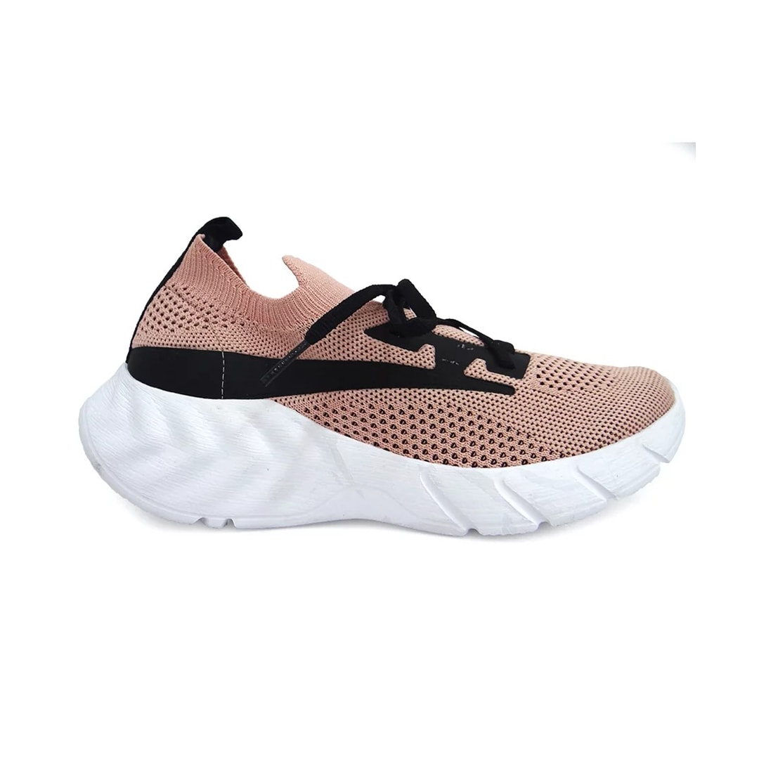 Tênis Piccadilly Casual Wide Fit 993003 Pessego/Preto
