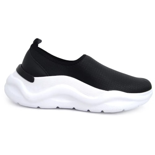 Detalhe - Tênis Piccadilly Casual Wide Fit Nice 939001 Preto