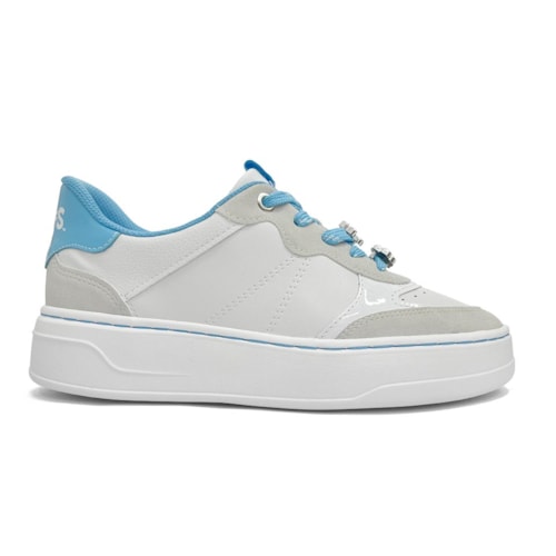 Detalhe - Tênis Piccadilly Smurfs Feminino Casual 924001 Branco Neve