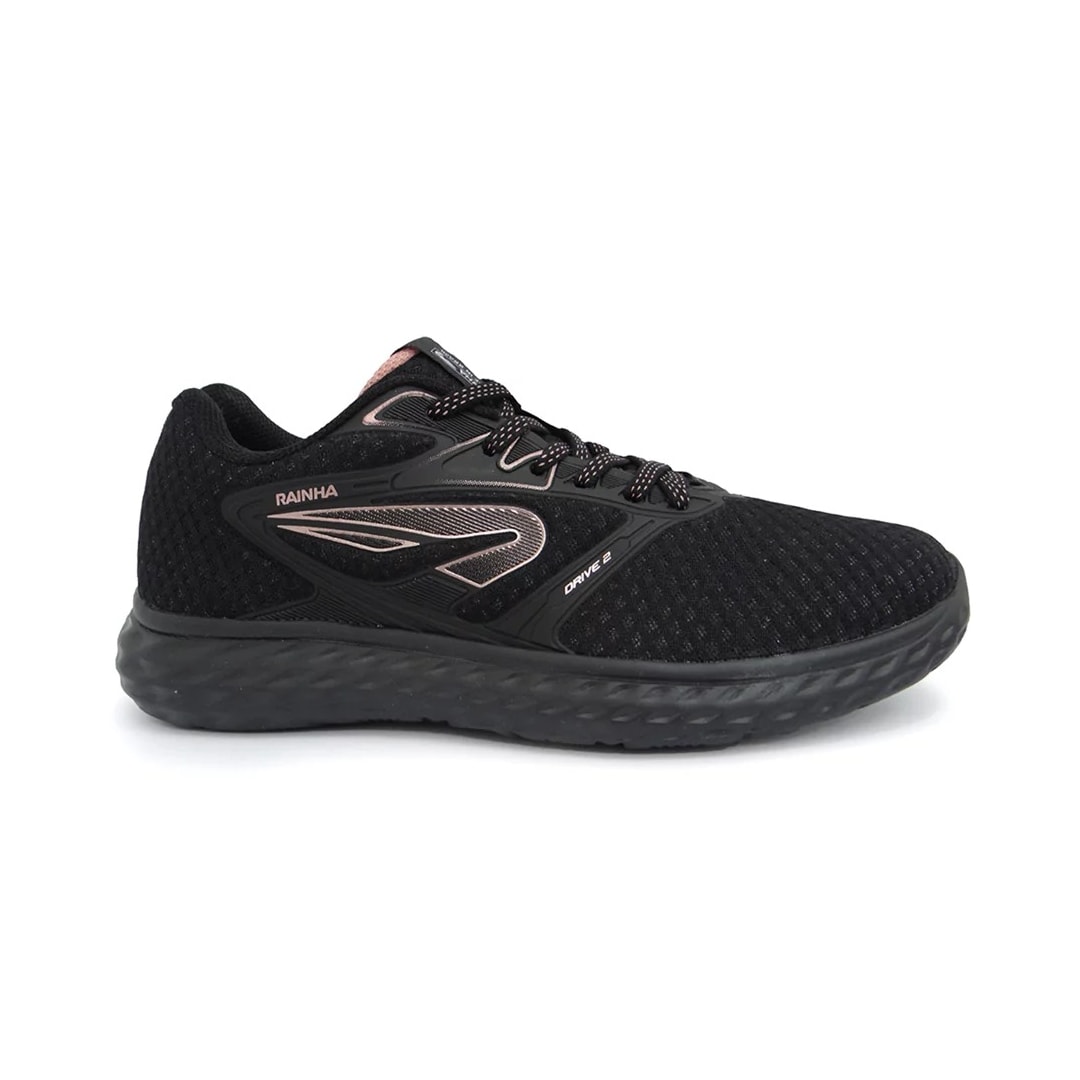 Tênis Rainha Feminino Drive Ii Ra0151 Preto/Rosa