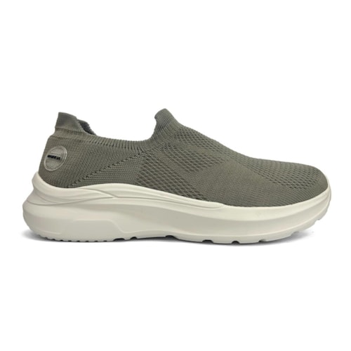 Detalhe - Tênis Rainha Masculino Esporte Slip-On Relax Cinza