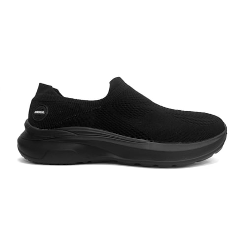 Detalhe - Tênis Rainha Masculino Esporte Slip-On Relax Preto