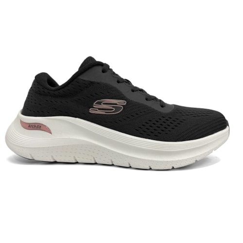 Detalhe - Tênis Skechers Arch Fit 2.0 150051 Preto/Rosa Dourado
