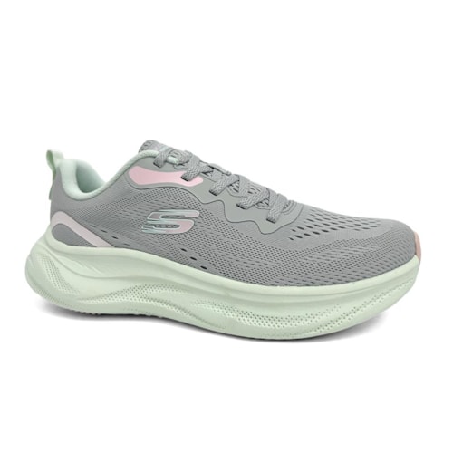 Tênis Skechers Feminino Cloud Gentle Glow 150561 Cinza/Multi