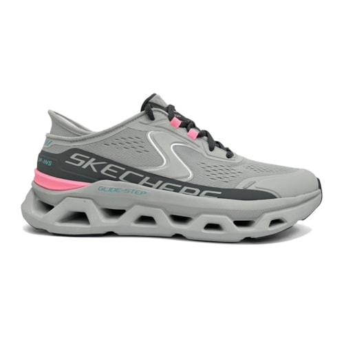 Detalhe - Tênis Skechers Feminino Glide-Step Altus 150510 Cinza/Rosa