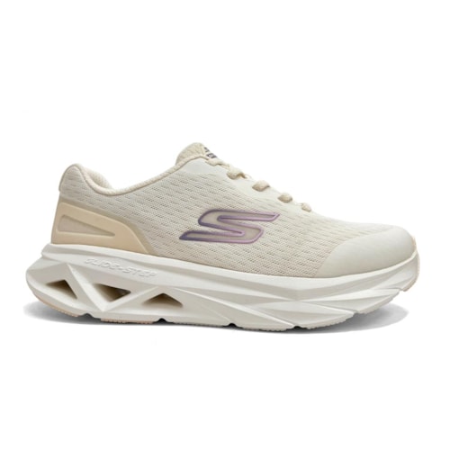 Detalhe - Tênis Skechers Feminino Glide-Step Vortex 129826 Natural